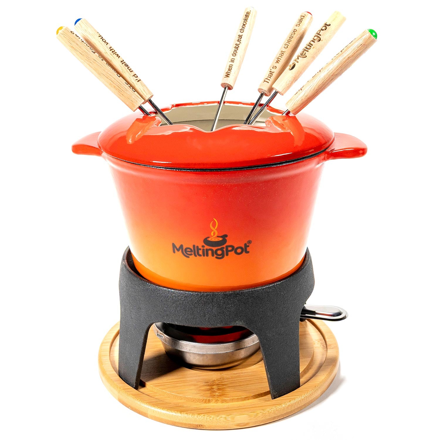 Melting Pot Ombre Fondue Set with Witty Fondue Forks