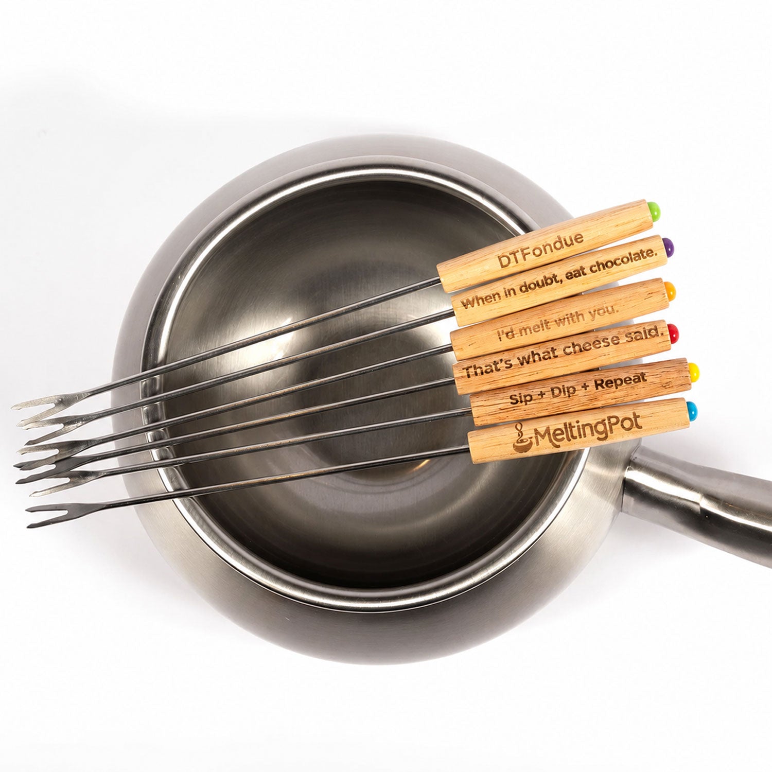 Melting Pot Fondue Pot with Witty Fondue Forks
