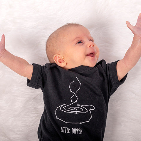 Happy Baby in Little Dipper Onesie